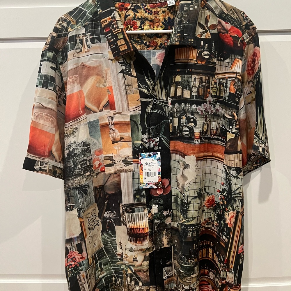 Robert Graham Multicolor Collage Print Men's Shirt - Style Name: Harry’s Place - Picture 7 of 7